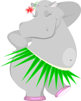 Hippo in Grass Skirt small2
